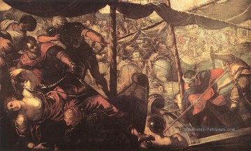  bataille Art - Bataille entre Turcs et Chrétiens italien Renaissance Tintoretto